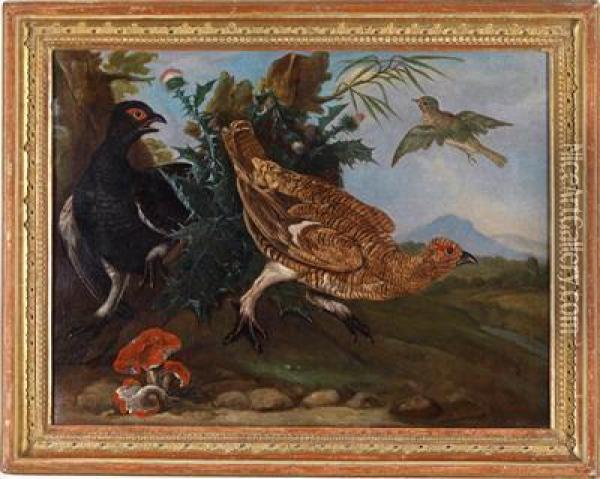 A Partridge In A Vast Landscape Oil Painting - Ferdinand Phillip de Hamilton