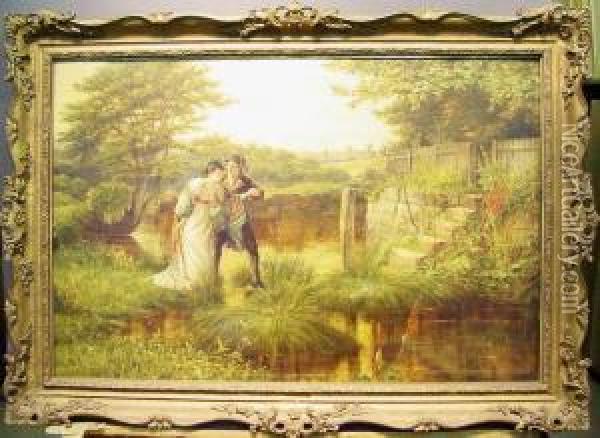 Courting Couple Oil Painting - Alfred Walter Bayes