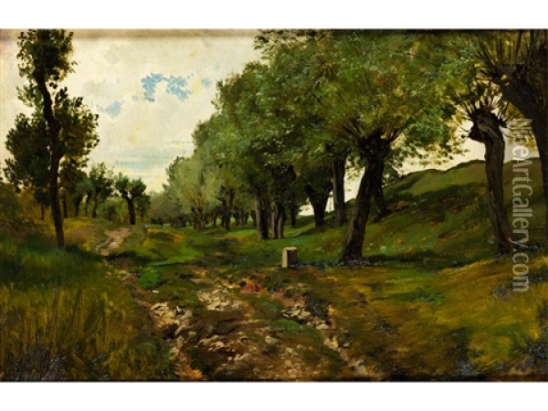 Sommerliche Allee Oil Painting - Friedrich Preller the Younger