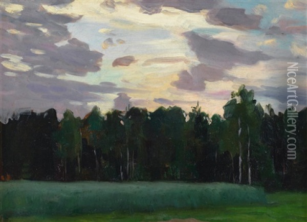 Dusk', 1914 Oil Painting - Nikolai Alexandrovich Klodt
