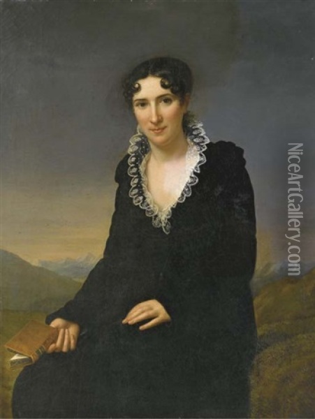Portrait De Madame Desmarets, Nee Lardy Oil Painting - Henriette Lorimier