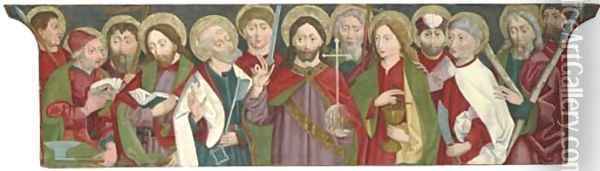 Christ amongst the Apostles Oil Painting - South German School