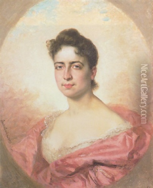 Portrait De Femme Oil Painting - Ladislaus Bakalowicz