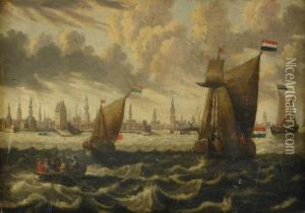 Utsikt Over Kopenhamn Oil Painting - Willem van Diest