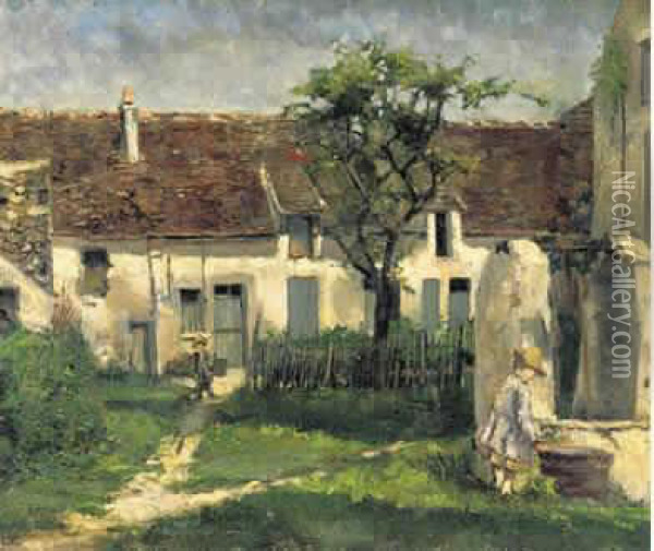 La Lessive Oil Painting - Dreyfus-Lemaitre Henri