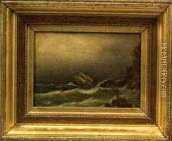 Sailing In Rough Coastal Water Oil Painting - Clement Drew