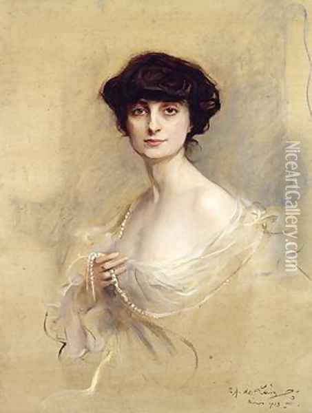 Anna de Noailles 1876-1933 Oil Painting - Philip Alexius De Laszlo