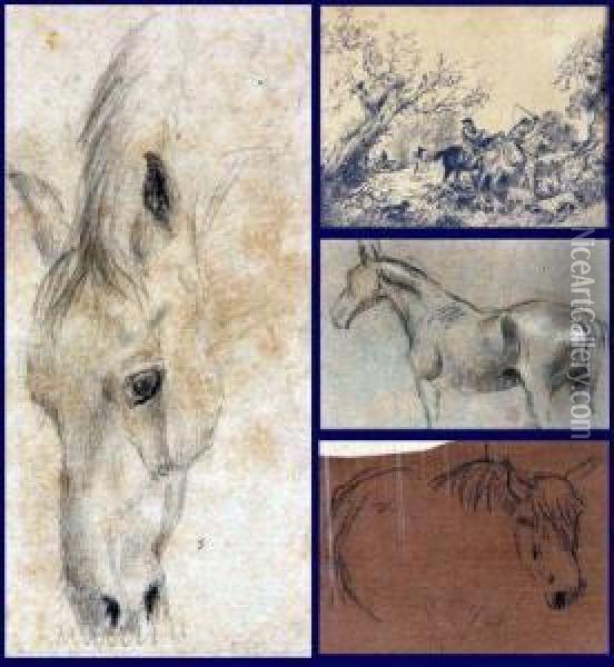 Drawingshorses Oil Painting - George Thomas Rope