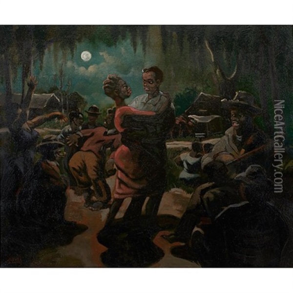 Southern Scene At Night Oil Painting - Albert Alexander Smith