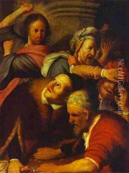 Christ Drives Money Changers From The Temple 1626 Oil Painting - Harmenszoon van Rijn Rembrandt