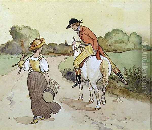 'Where are you going to, My Pretty Maid?' Oil Painting - Randolph Caldecott