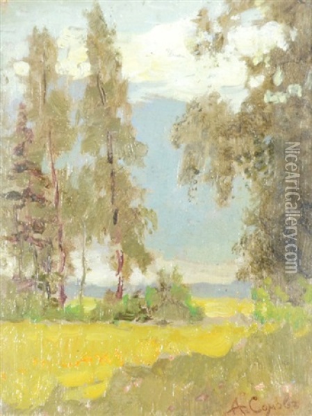 Summer Landscape Oil Painting - Konstantin Andreevich Somov