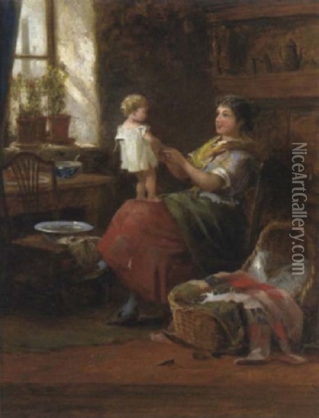 Die Junge Mutter Oil Painting - Robert Gallon