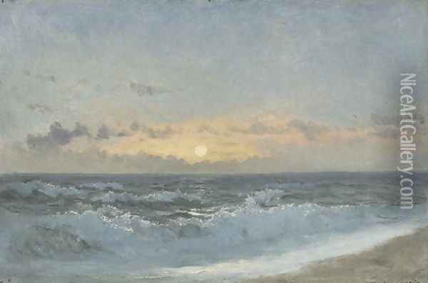 Sunset over the Sea, 1900 Oil Painting - William Pye