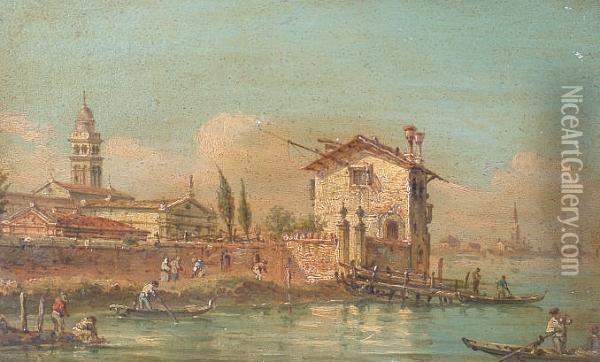 'canal D'alvise, Venezia' Oil Painting - Carlo Grubacs