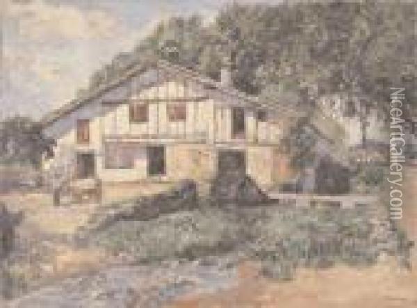 Maison Basque Oil Painting - Louis Floutier