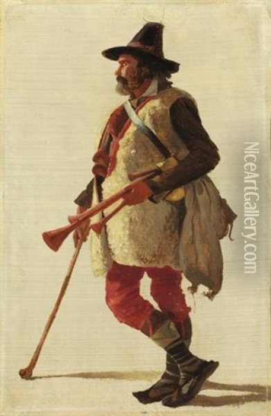 Pifferaro Oil Painting - Leopold-Louis Robert