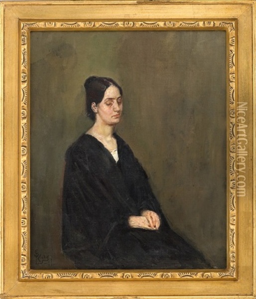 Portrait Of A Woman Oil Painting - Christian Krohg