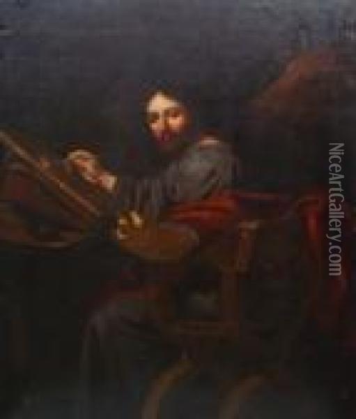 San Luca Ritrae La Vergine Oil Painting - Guercino