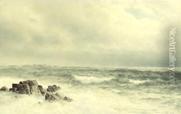 Sachuest Point, Newport, Rhode Island Oil Painting - William Trost Richards
