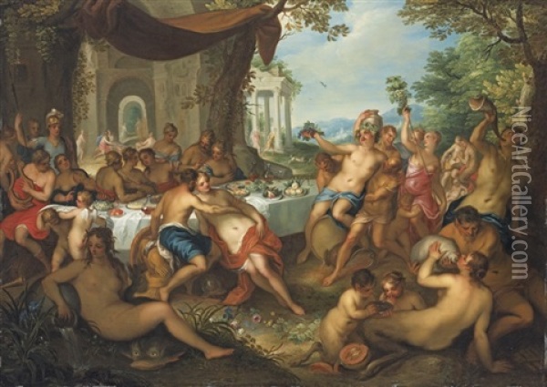 The Banquet Of The Gods Oil Painting - Hans Rottenhammer the Elder