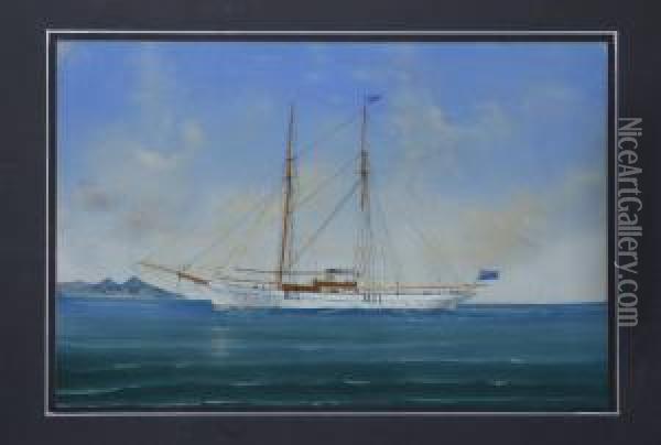 Ritratto Di Steam Yacht Oil Painting - Luigi Roberto