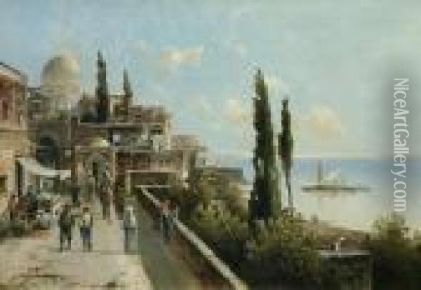 Mediterranean Harbor Oil Painting - Karl Kaufmann