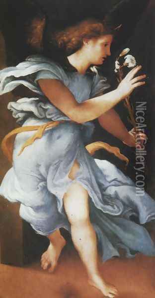 Angel of the Annunciation Oil Painting - Lorenzo Lotto