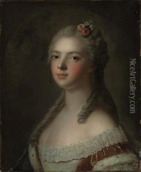 Portrait Of Madame Adelaide Oil Painting - Jean-Marc Nattier