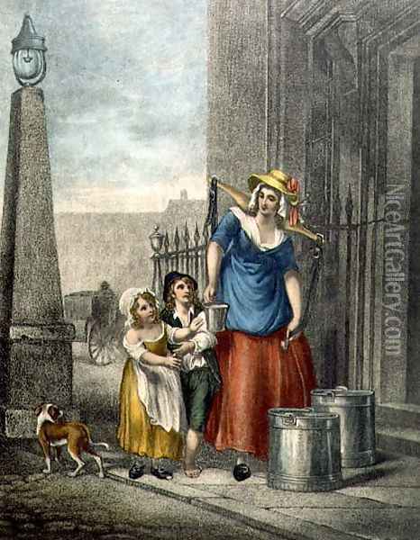 Milk Below Maids, Plate 2 from the Cries of London Oil Painting - Francis Wheatley
