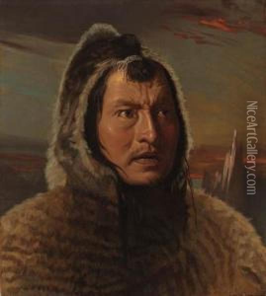 Portrait Of An Eskimo Oil Painting - Hugh Collins