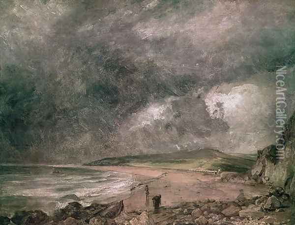 Weymouth Bay with Approaching Storm Oil Painting - John Constable