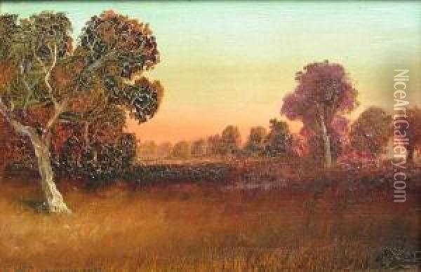 Meadow At Sunset Oil Painting - Edward Wilson Currier