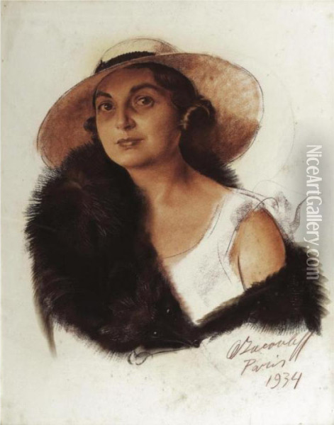 Portrait Of An Elegant Lady Oil Painting - Alexander Evgenievich Yakovlev