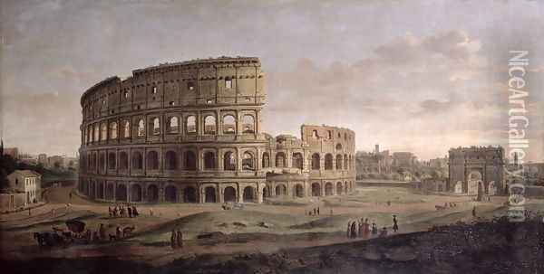 The Colosseum Oil Painting - Caspar Andriaans Van Wittel