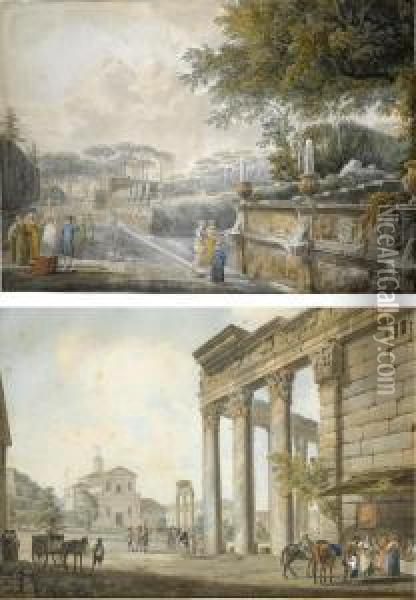 The Garden Of The Villa Doria Pamphili Oil Painting - Giovanni Volpato