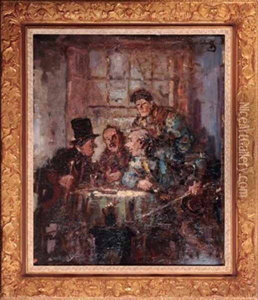 Tischgesellschaft Oil Painting - Rudolf Robert Wolf