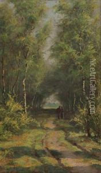 Wandelaars In Berkendreef Oil Painting - Frans Pieter Van Kuyck