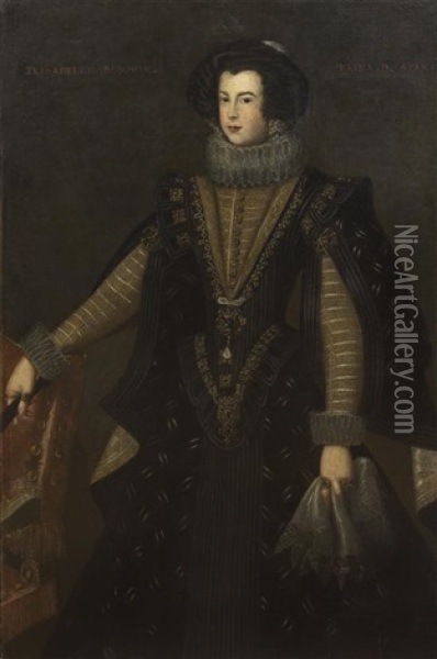Portrait Of Isabella Bourbon, Queen Of Spain Oil Painting - Bartolome Gonzalez