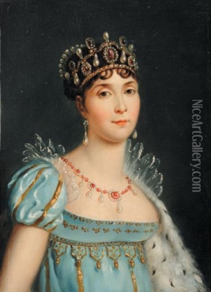 Portrait De L'imperatrice Josephine En Robe D'apparat Oil Painting - Francois Pascal Simon Gerard