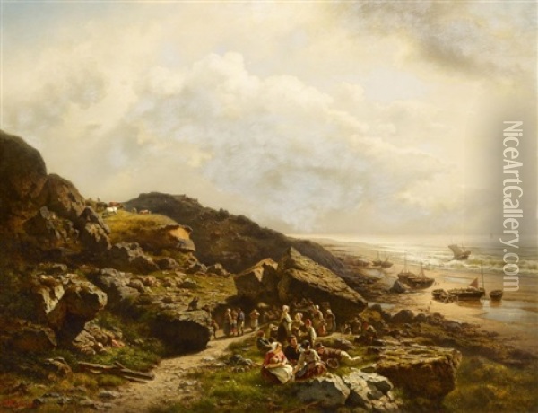 Sommertag An Der Bretonischen Kuste Oil Painting - Wilhelm Emil Meyer-Rodius