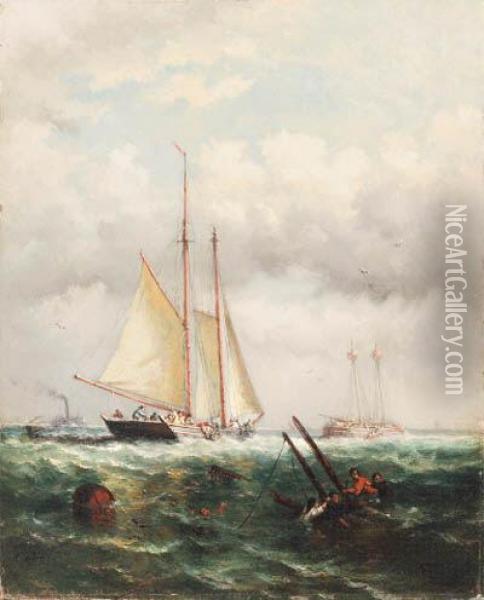 The Rescue
Oil On Canvas Oil Painting - Henri Hendrik Maes /