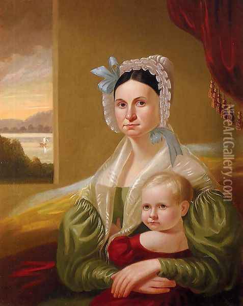 Mrs. David Steele Lamme and Son, William Wirt Oil Painting - George Caleb Bingham