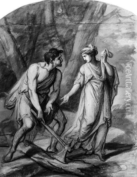 Calypso And Ulysses Oil Painting - Angelica Kauffmann