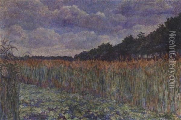 A Cornfield Oil Painting - Jo (van Hattem) Koster