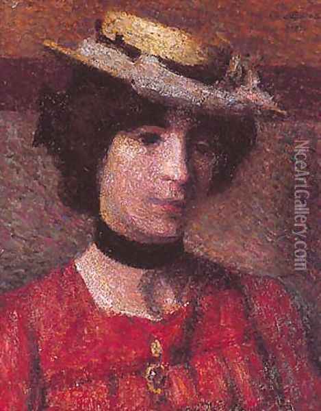 Woman with a Hat Oil Painting - Georges Lemmen