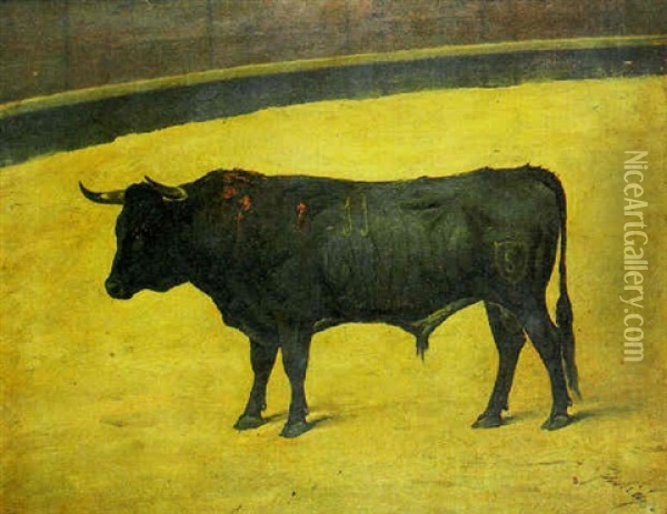 Toro Oil Painting - Luis Julia