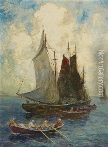 Returning Fishermen Oil Painting - Paul Bernard King