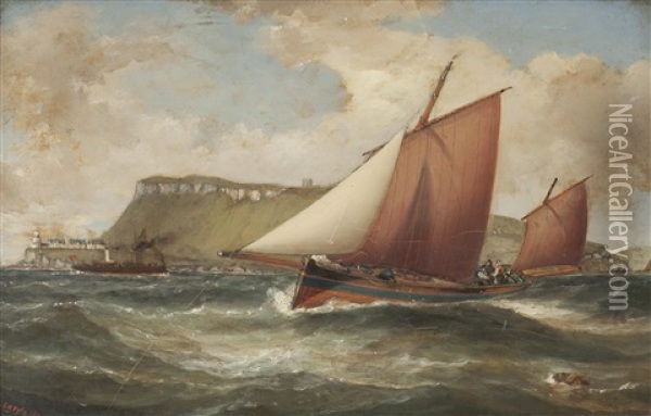 Fishing Trawl Off The Cumbraes Oil Painting - Samuel Holburn Fyfe