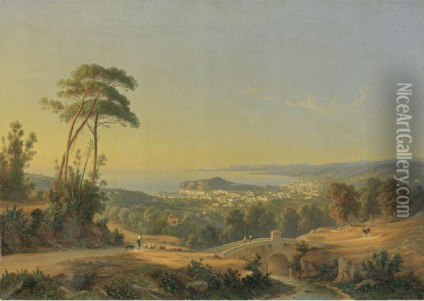 Blick Auf Die Bucht Von Pozzuoli Oil Painting - Rudolf Johan Buhlmann